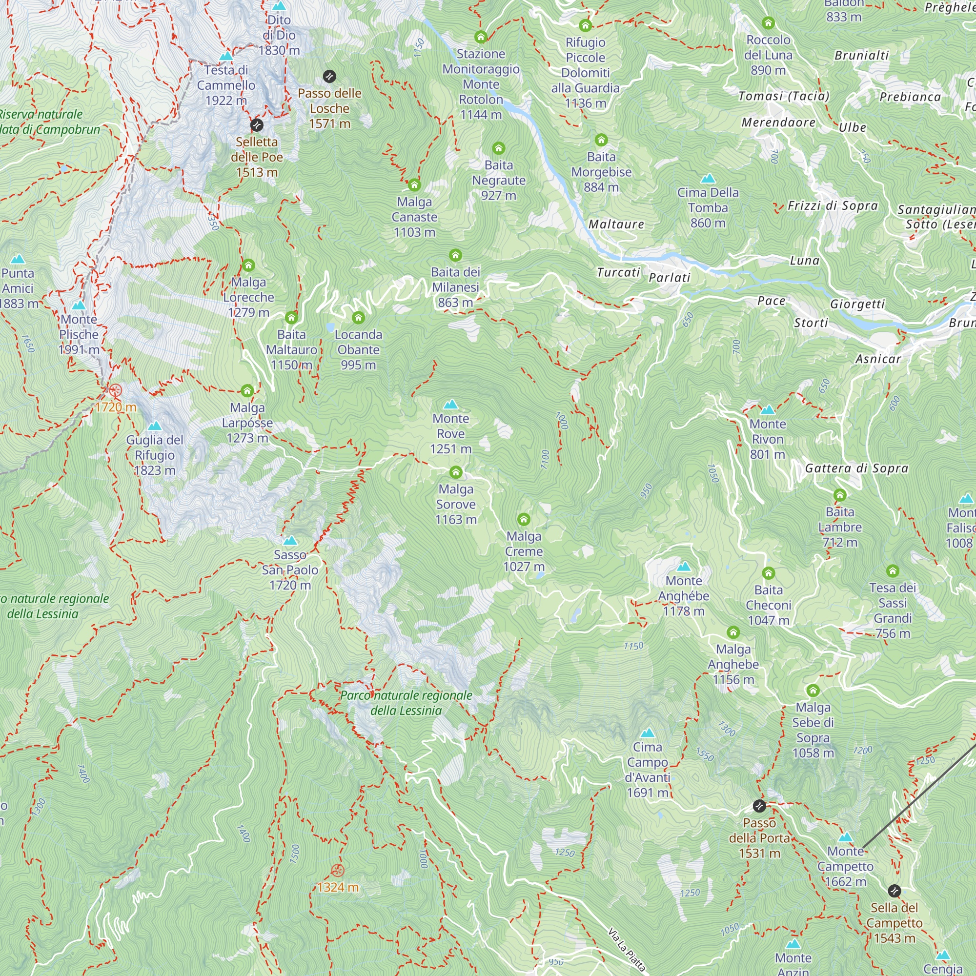 Malga Pace map