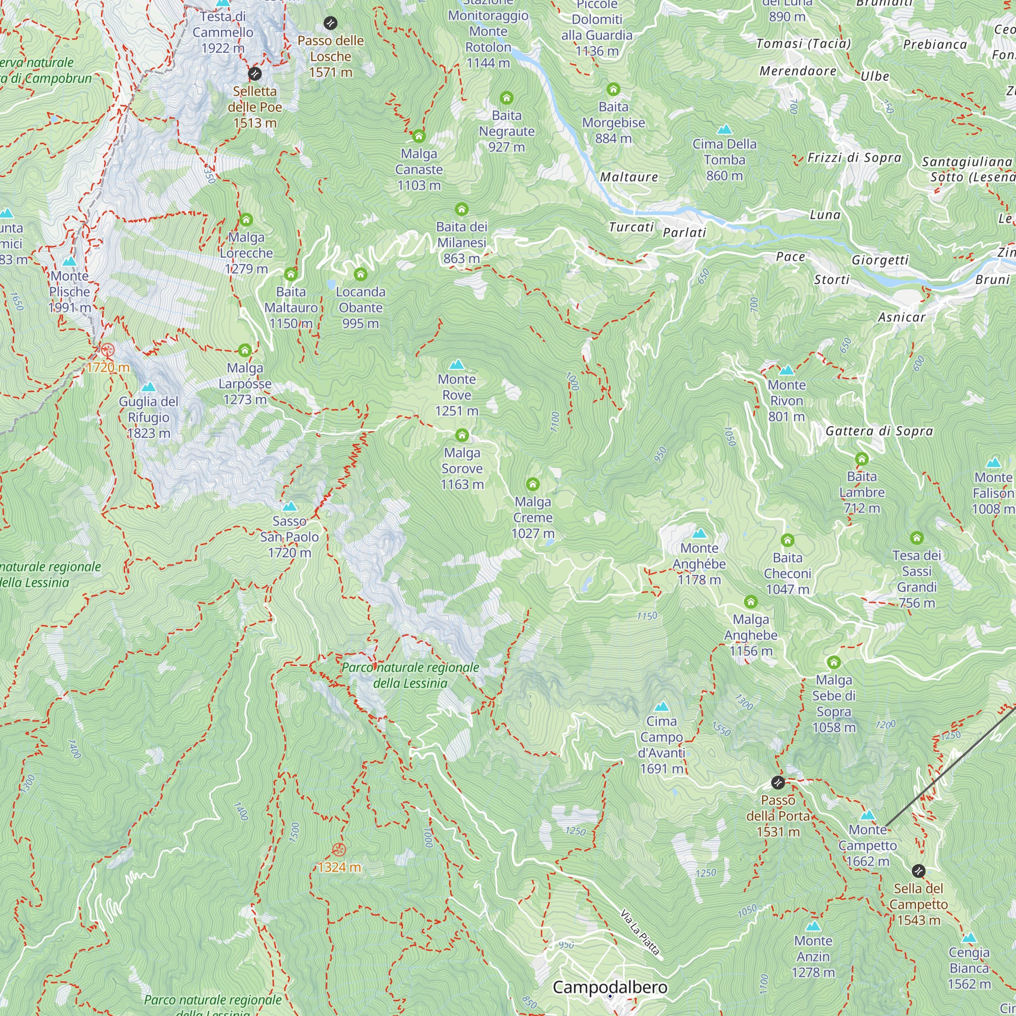Malga Raute map