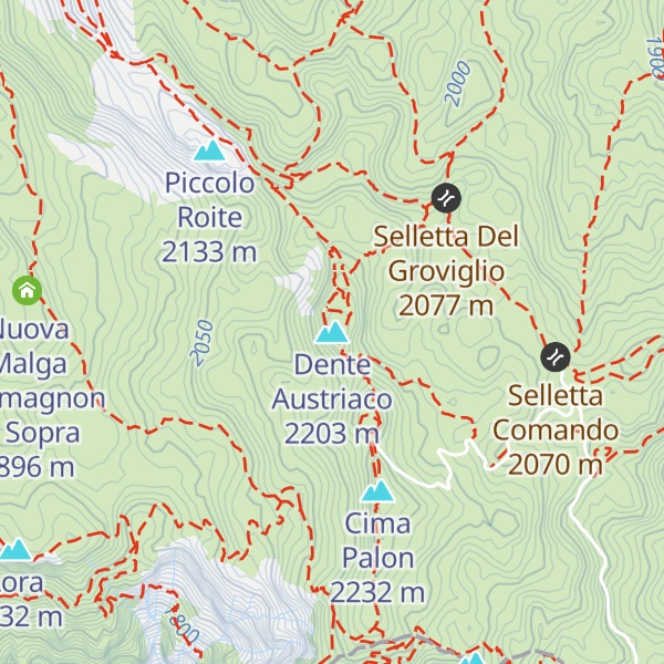 Map of Dente Austriaco