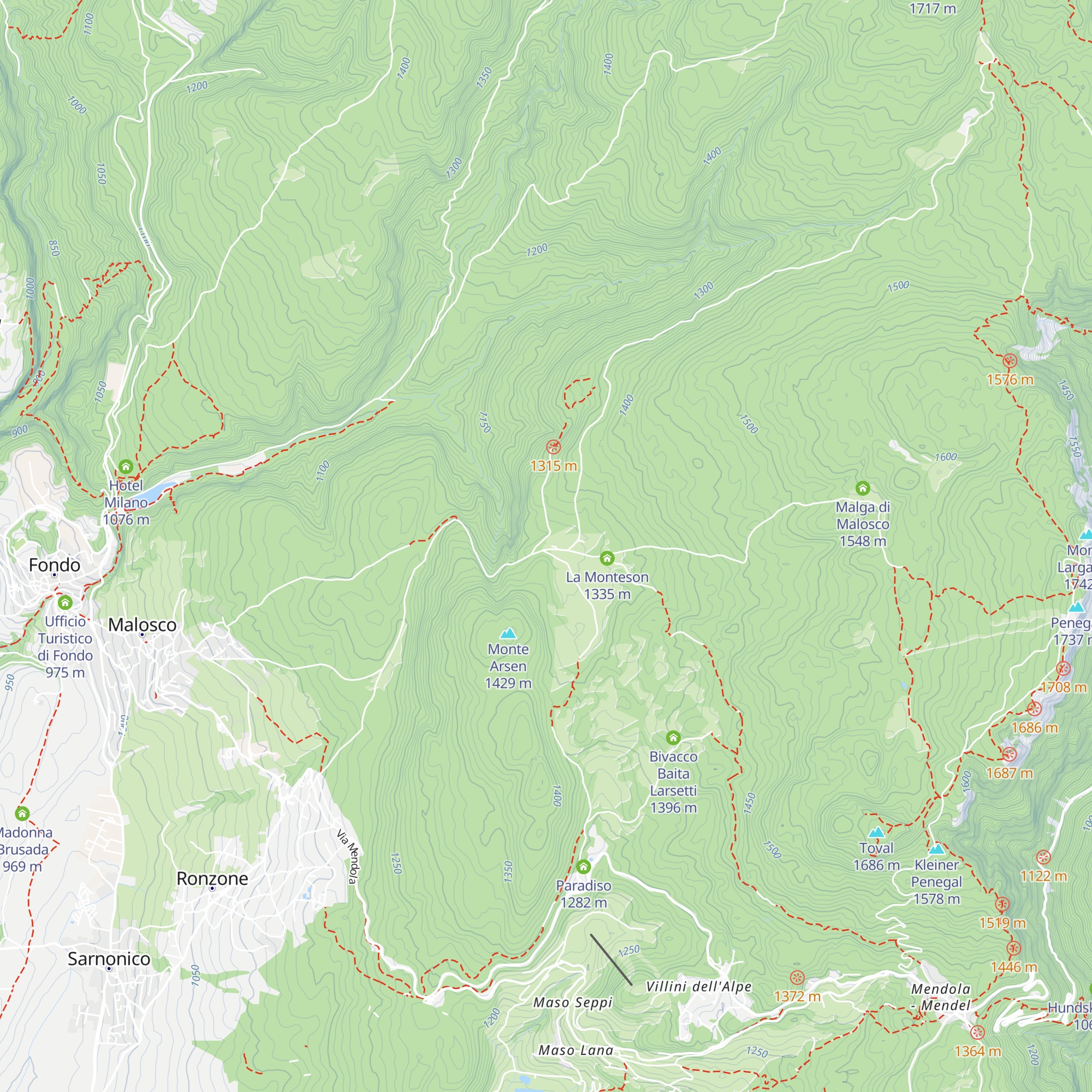 Rifugio le Regole map