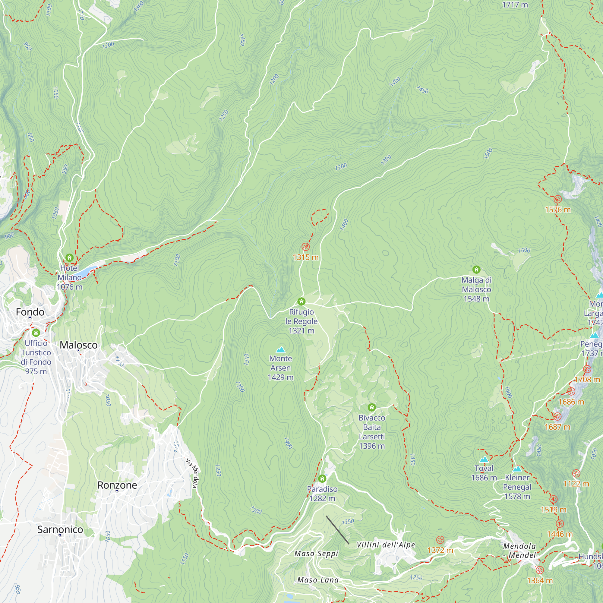 Rifugio le Regole map
