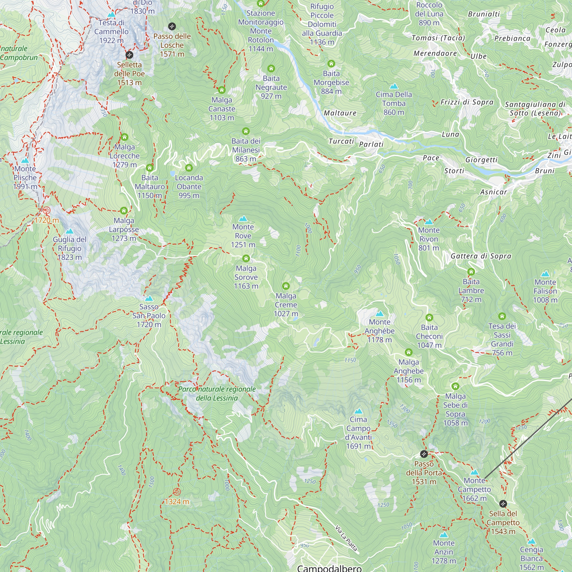 Malga Creme map