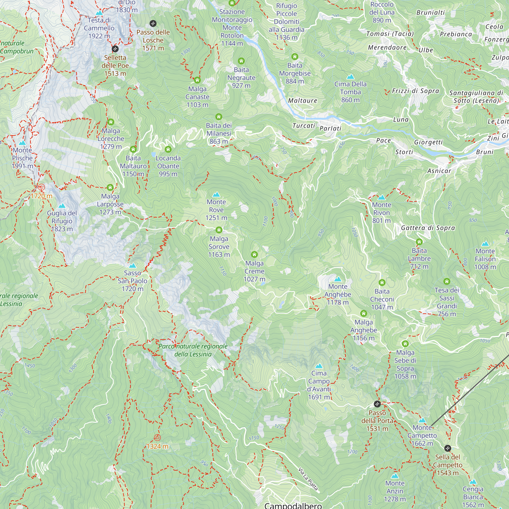 Malga Creme map