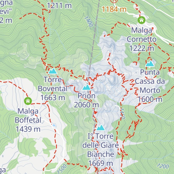 Map of Monte Cornetto
