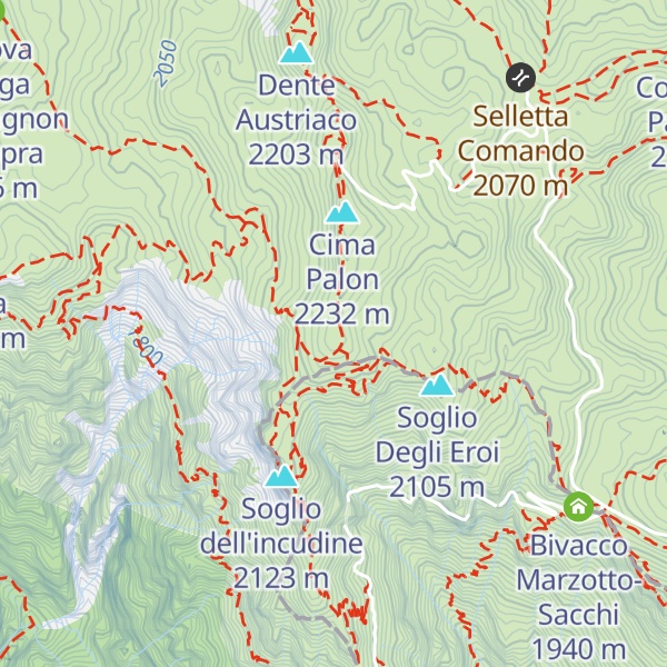 Map of Denti del Cogolo