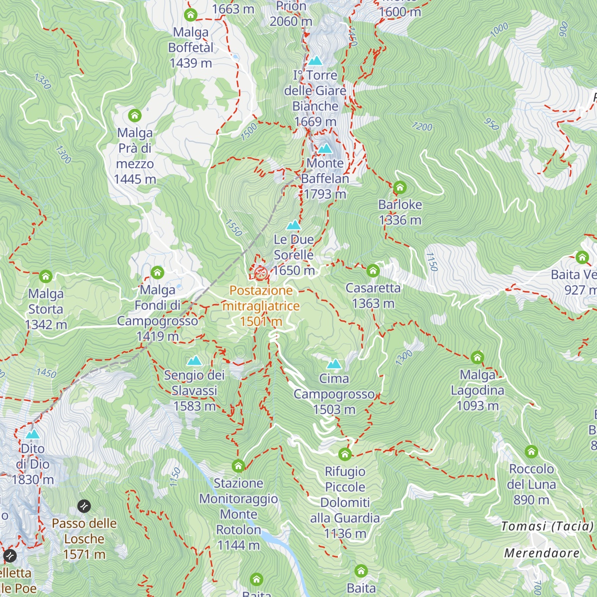 Malga Campogrosso map