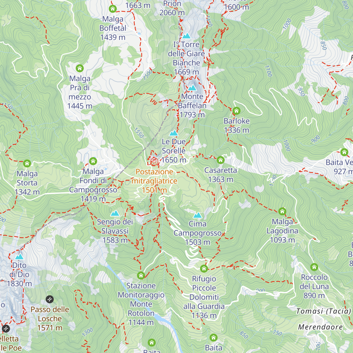 Malga Campogrosso map