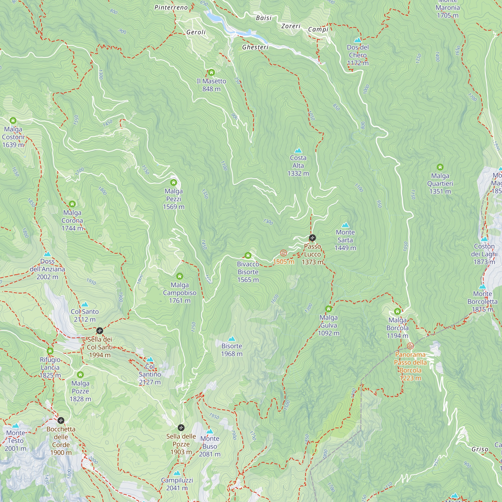 Malga Bisorte map