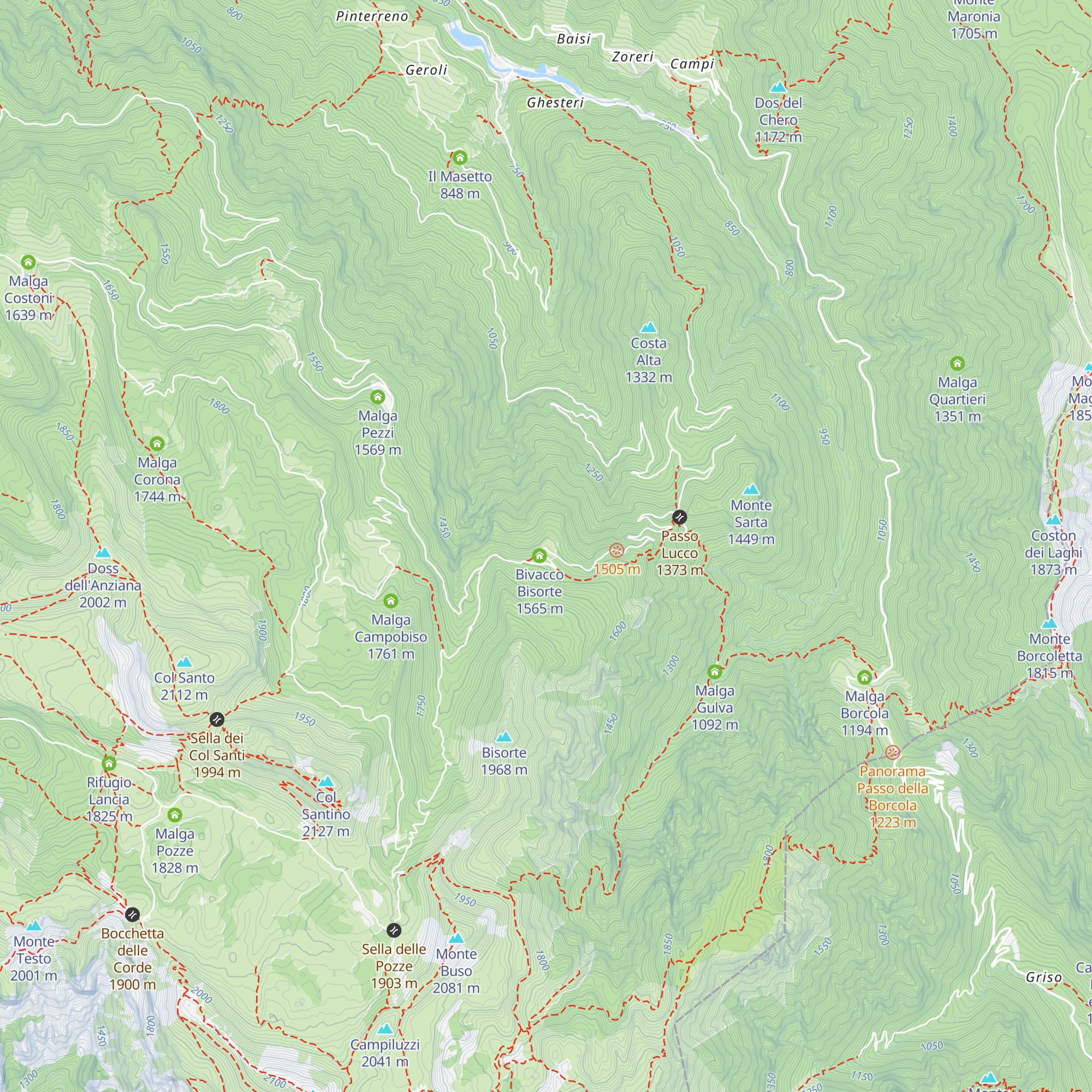 Malga Bisorte map