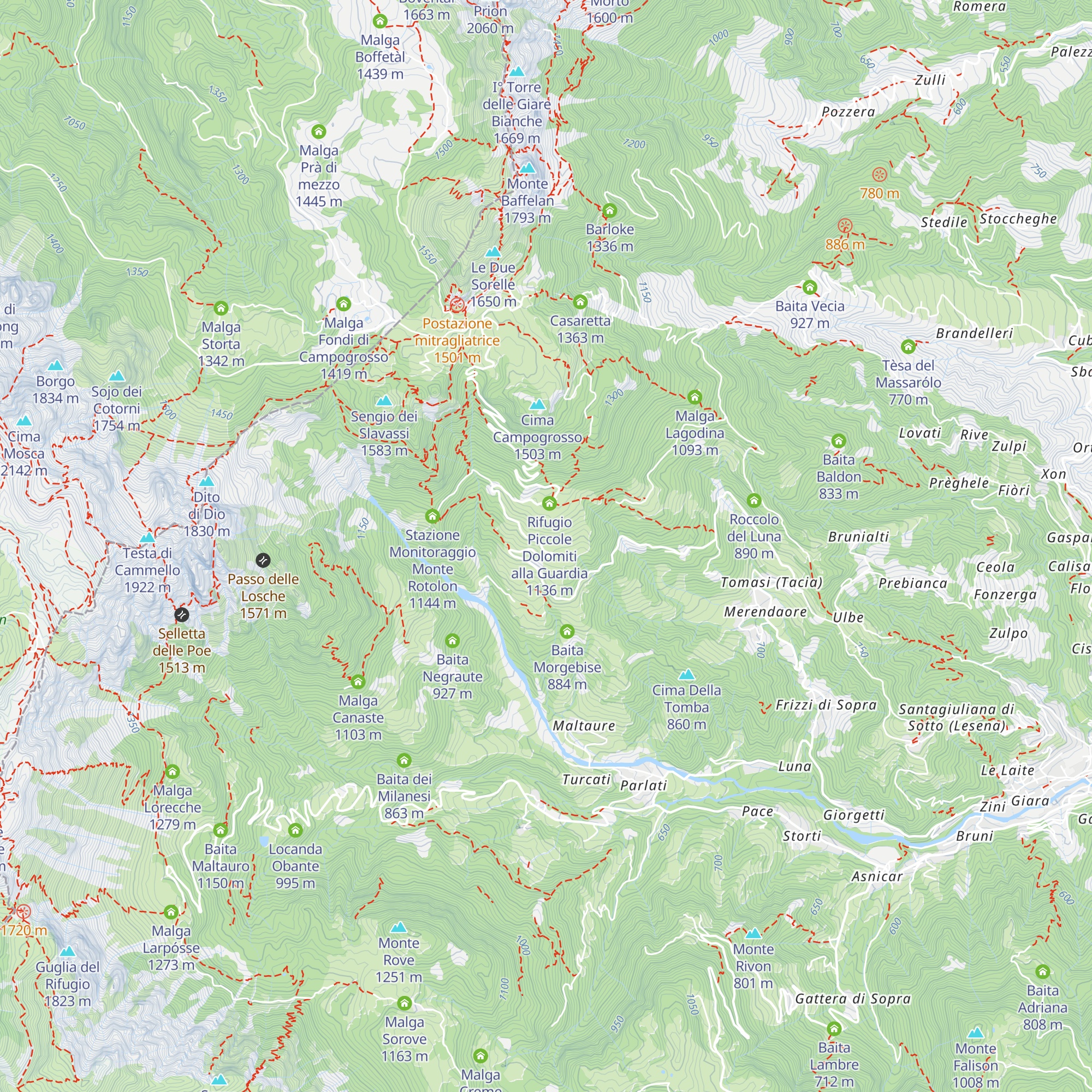 Malga Ravo map