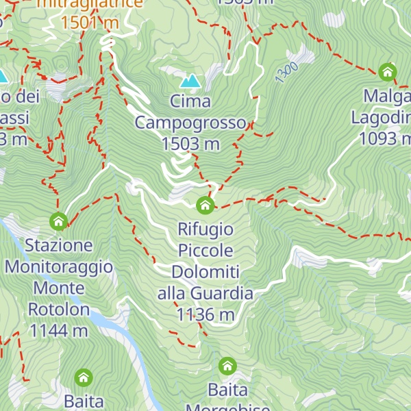 Map of Rifugio Piccole Dolomiti alla Guardia