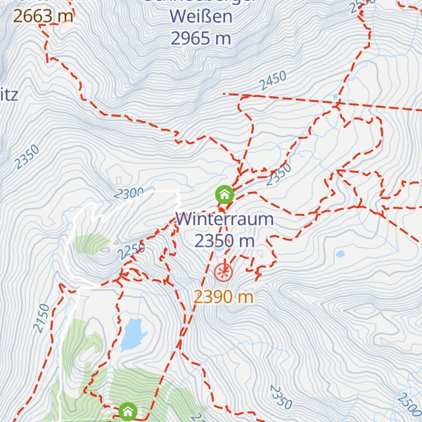 Map of Schutzhütte Schneeberg - Rifugio Monteneve