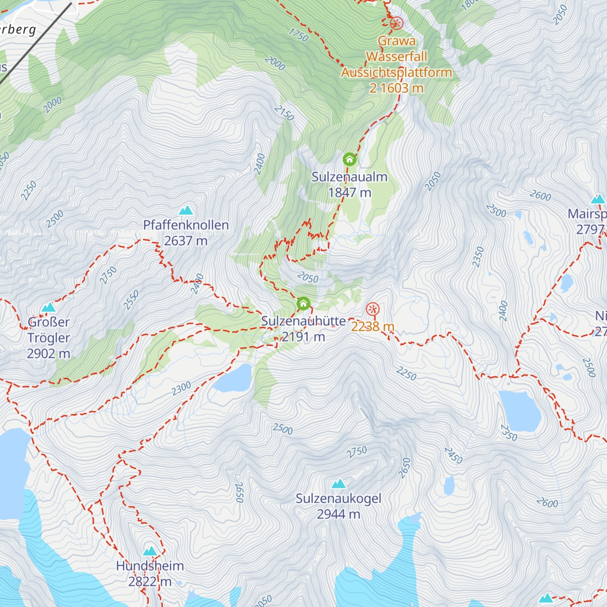 Sulzenauhütte map