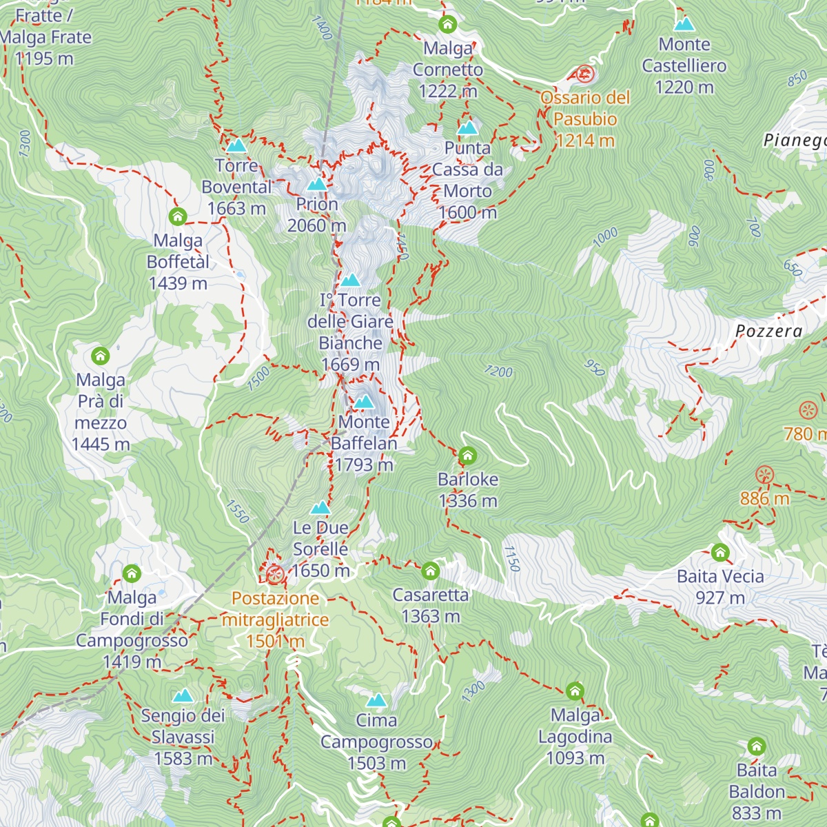 Malga Baffelan map