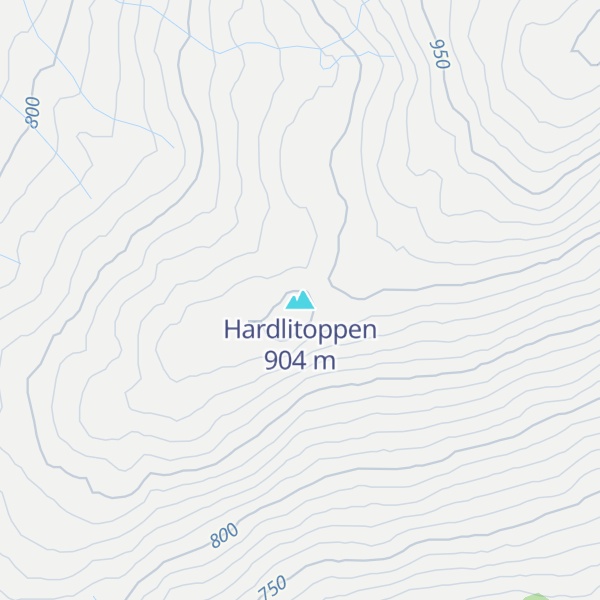 Map of Hardlitoppen