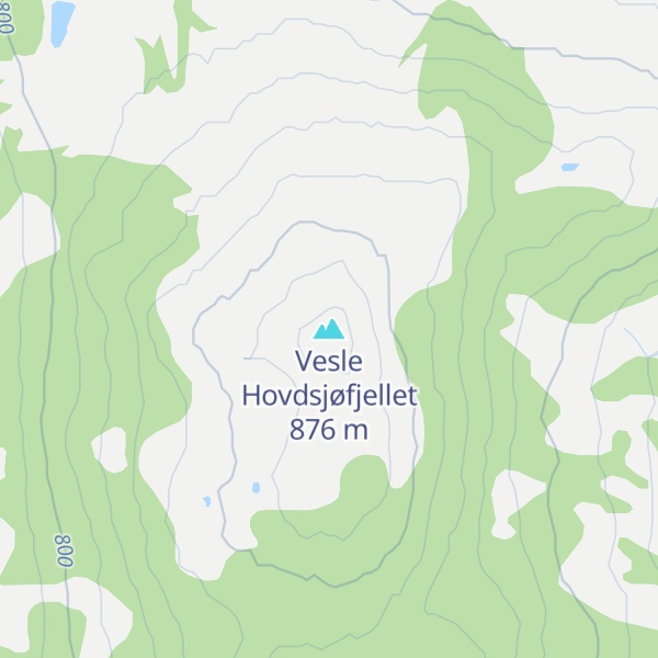 Map of Vesle Hovdsjøfjellet