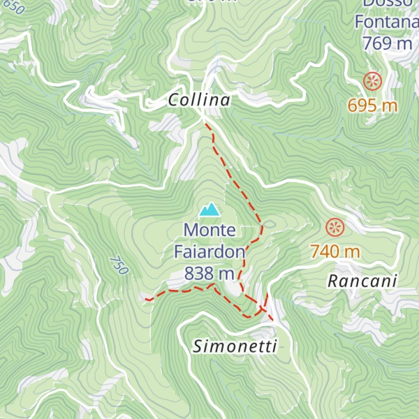 Map of Monte Faiardon