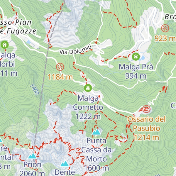 Map of Malga Cornetto