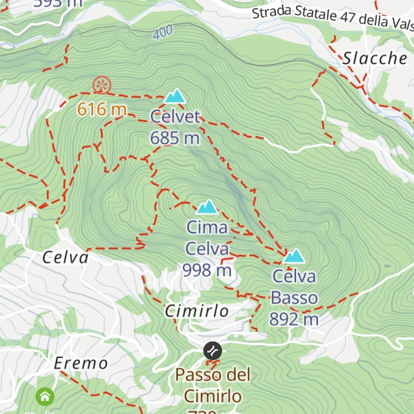 Map of Cima Celva