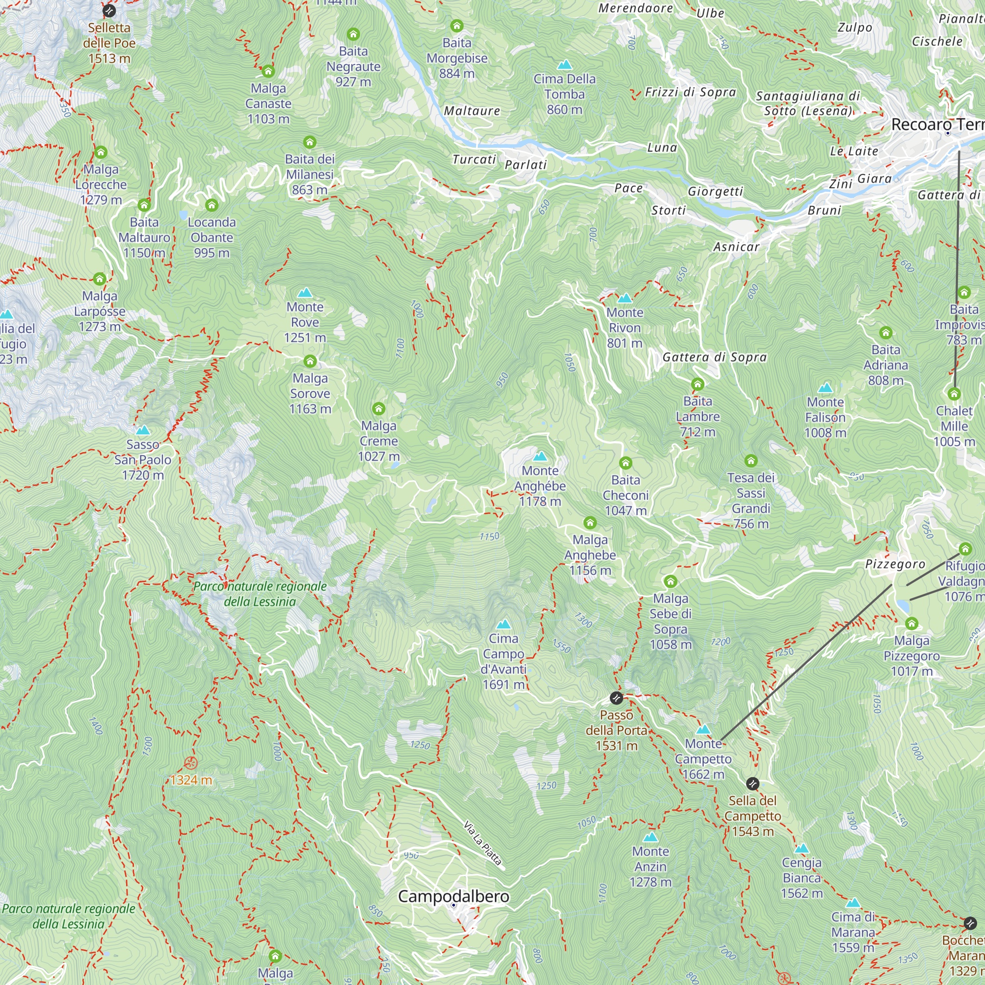 Malga Podeme I map