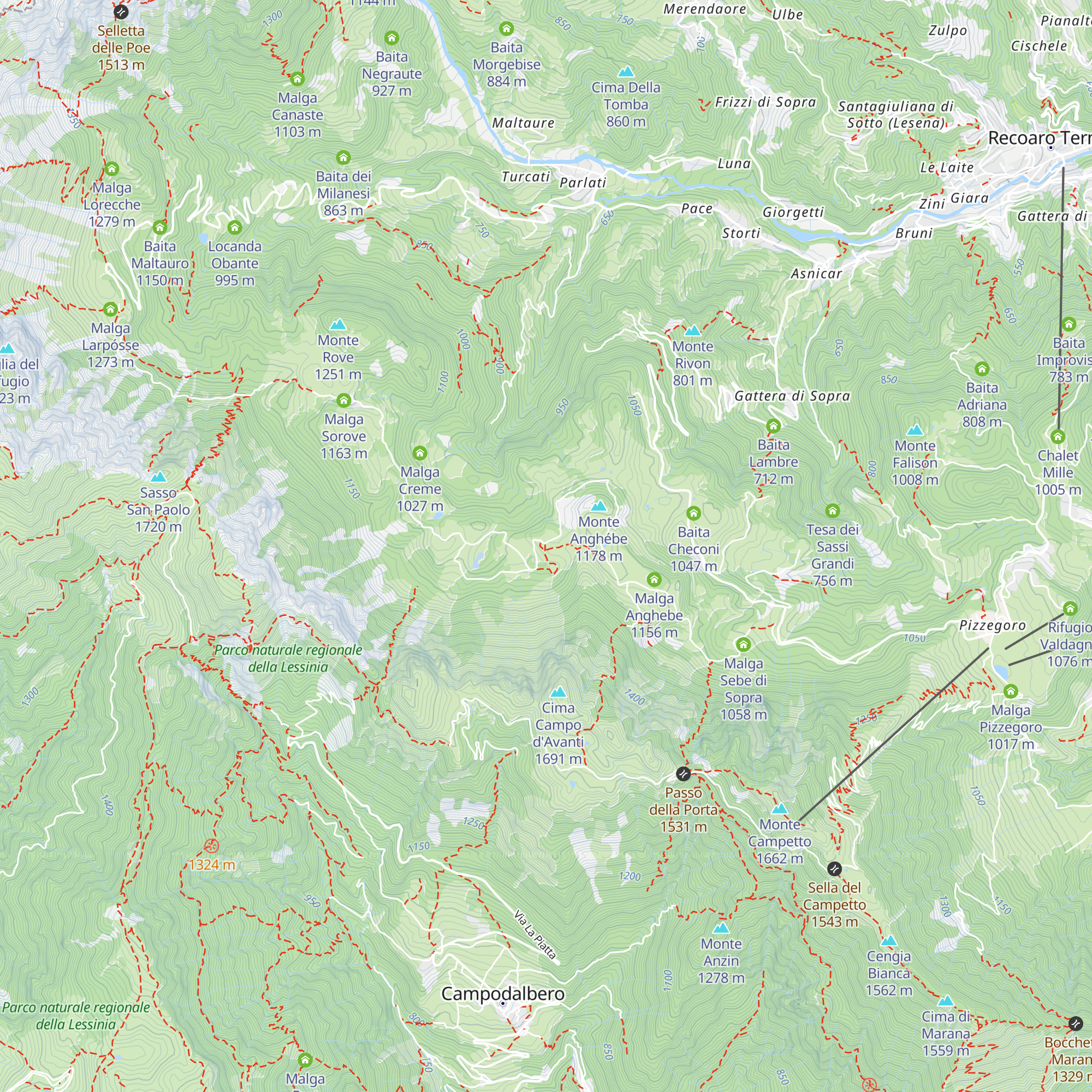 Malga Podeme I map