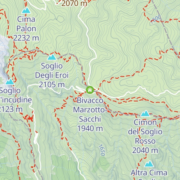 Map of Bivacco Marzotto-Sacchi