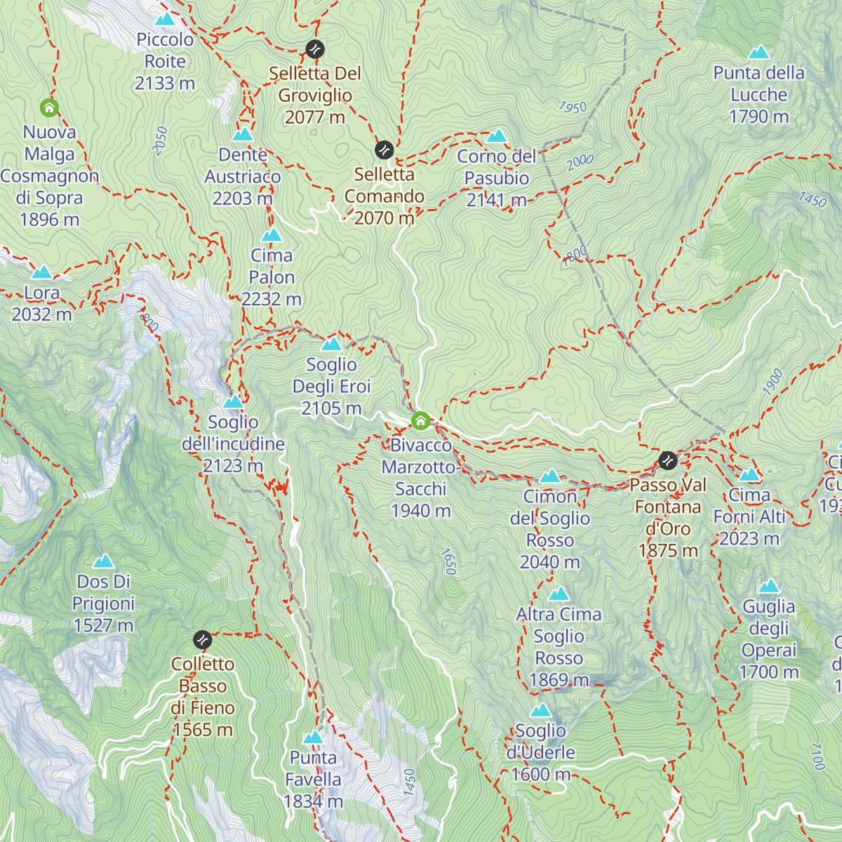 Bivacco Marzotto-Sacchi map