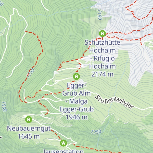 Map of Egger-Grub Alm - Malga Egger-Grub