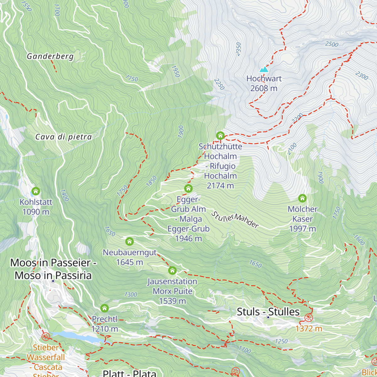 Egger-Grub Alm - Malga Egger-Grub map