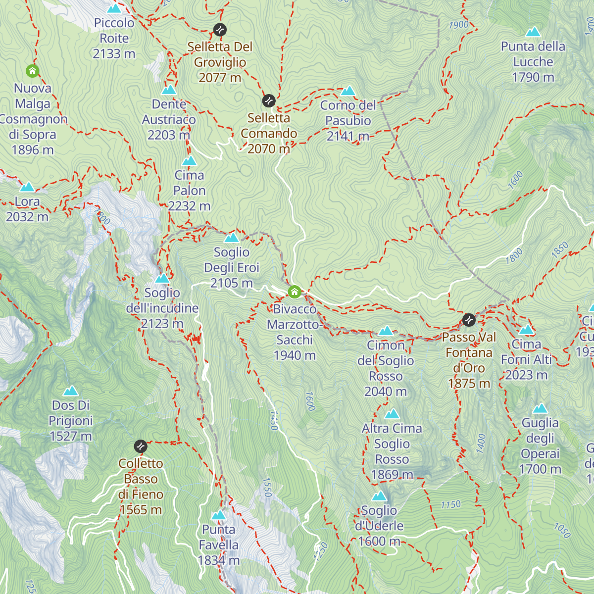 Rifugio Achille Papa map