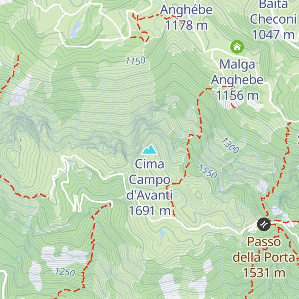 Map of Cima Campo d'Avanti