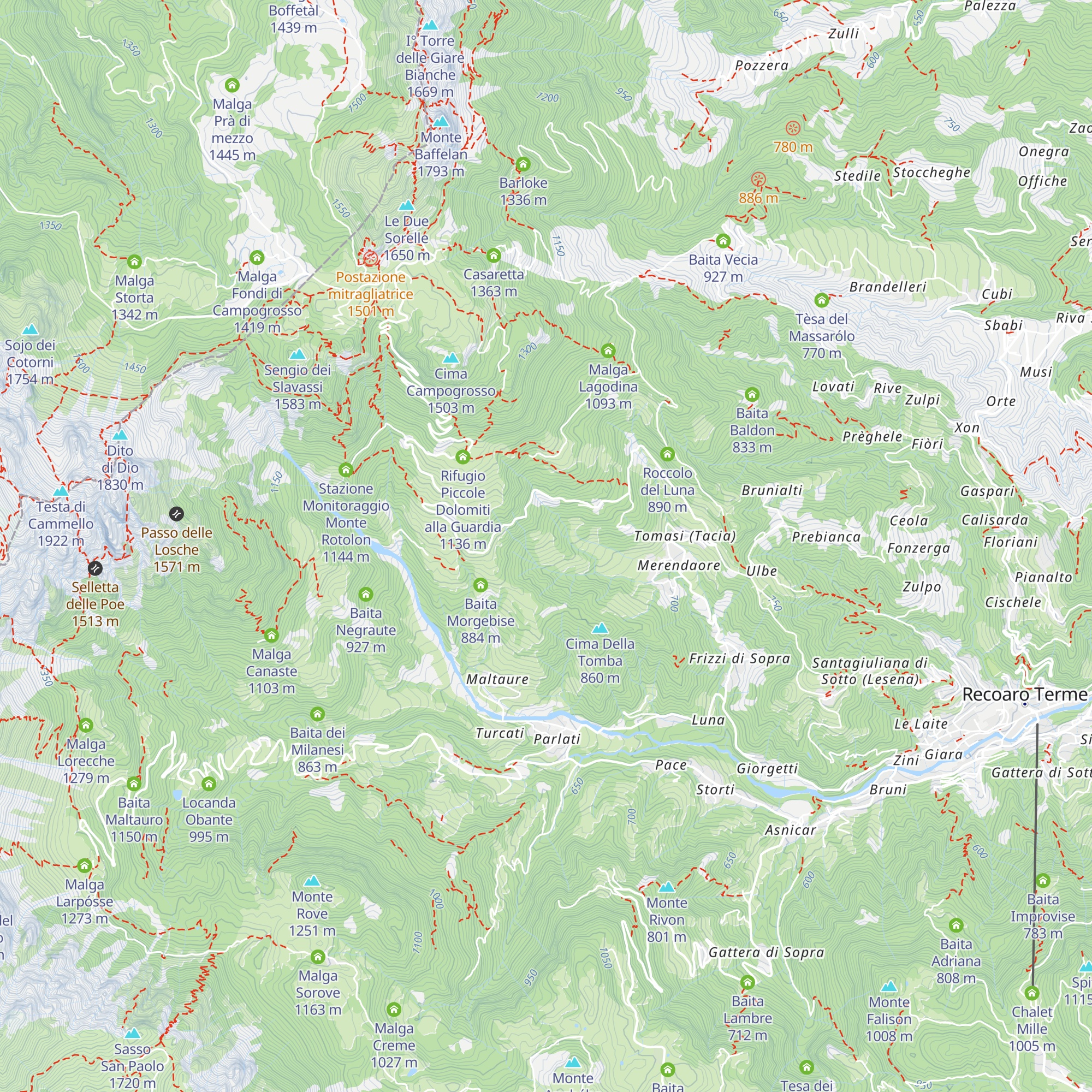 Tèxa Fraccaroli map