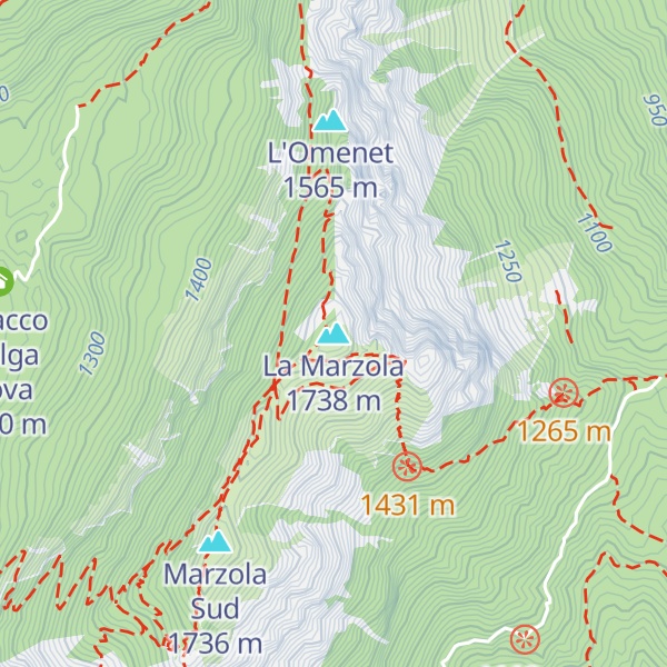 Map of La Marzola