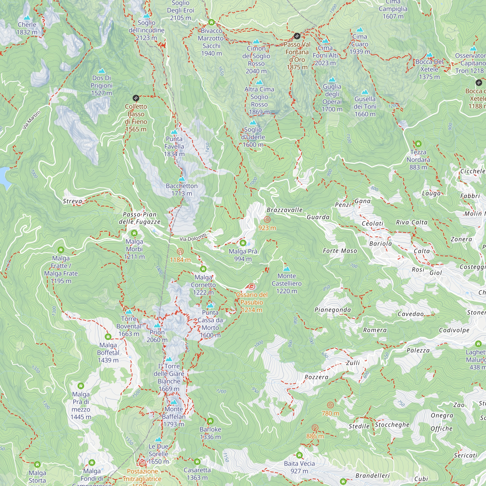 Malga Prà map