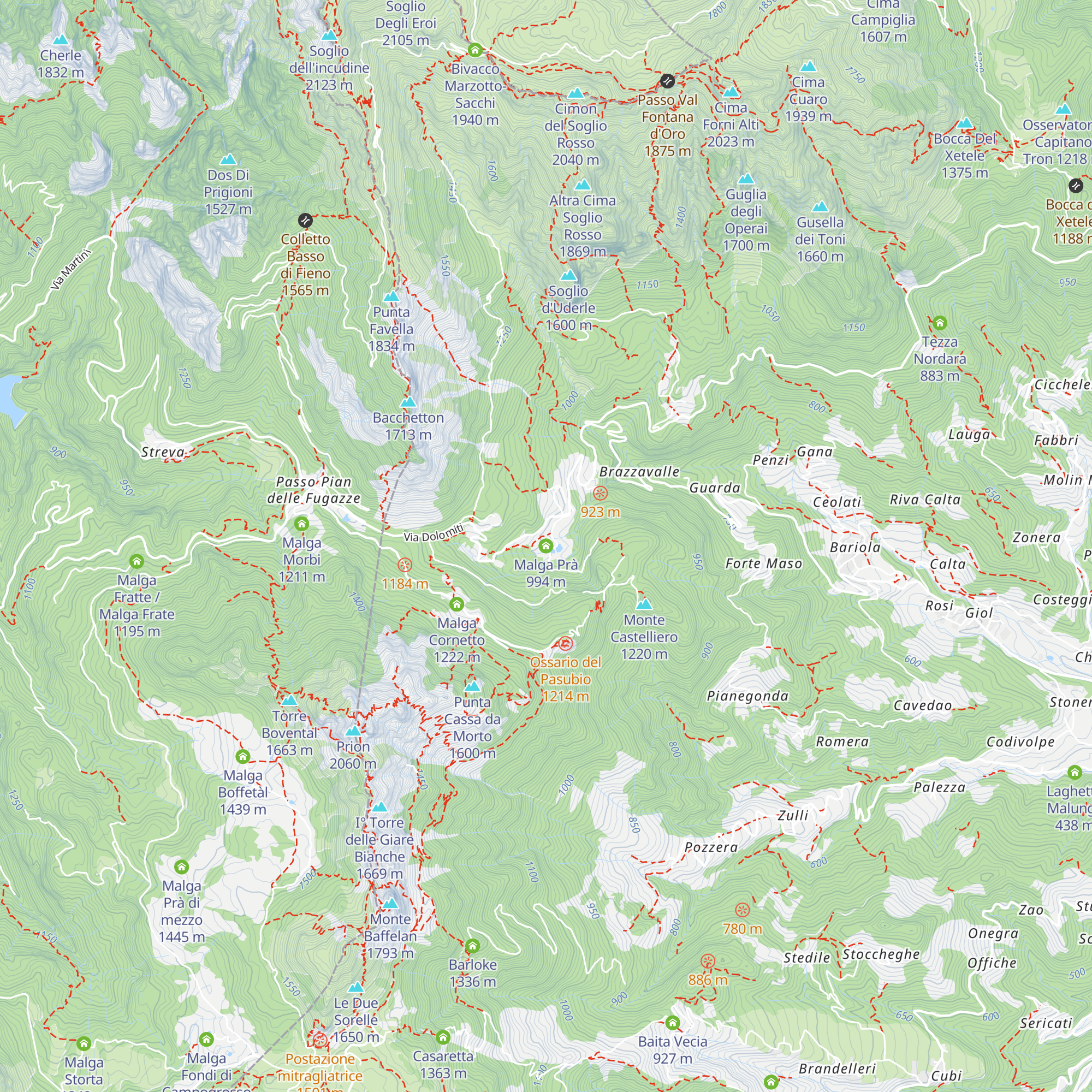Malga Prà map
