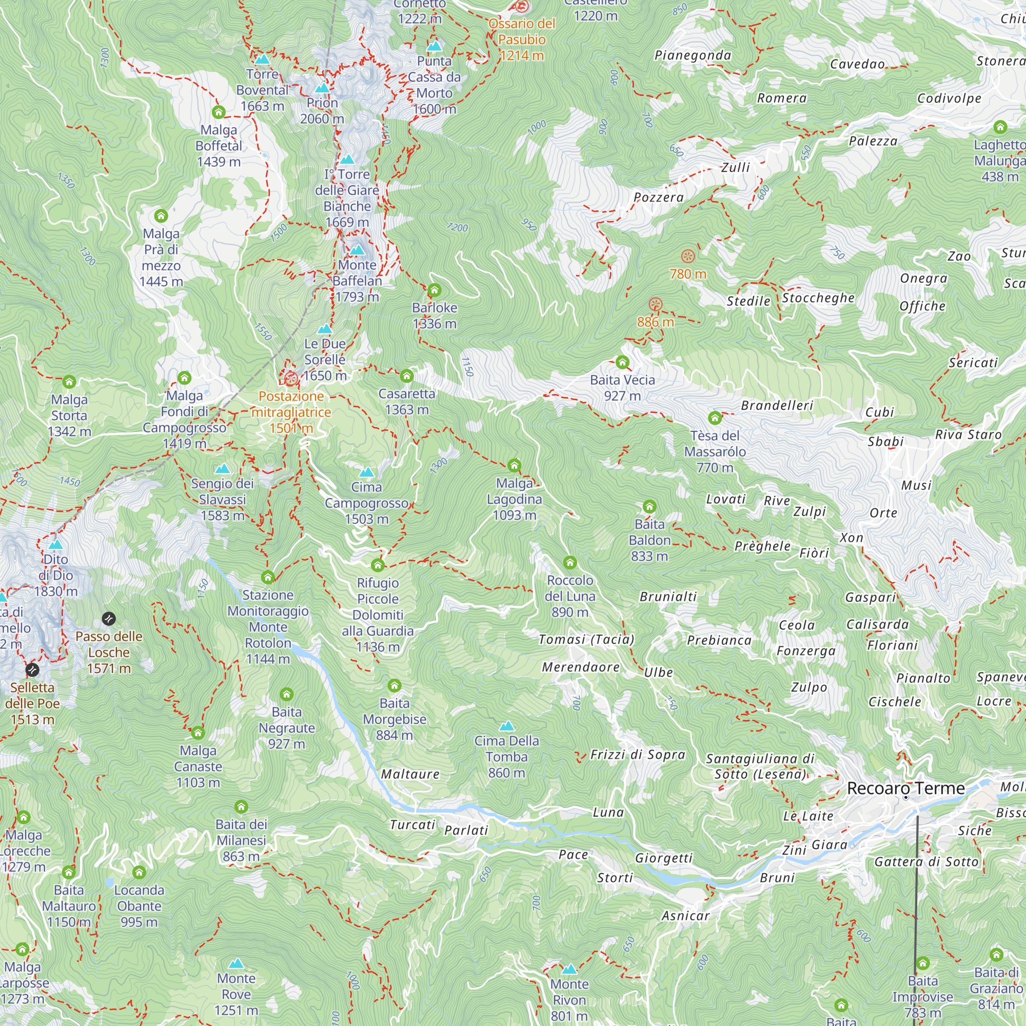 Tèxa del Bechìn map