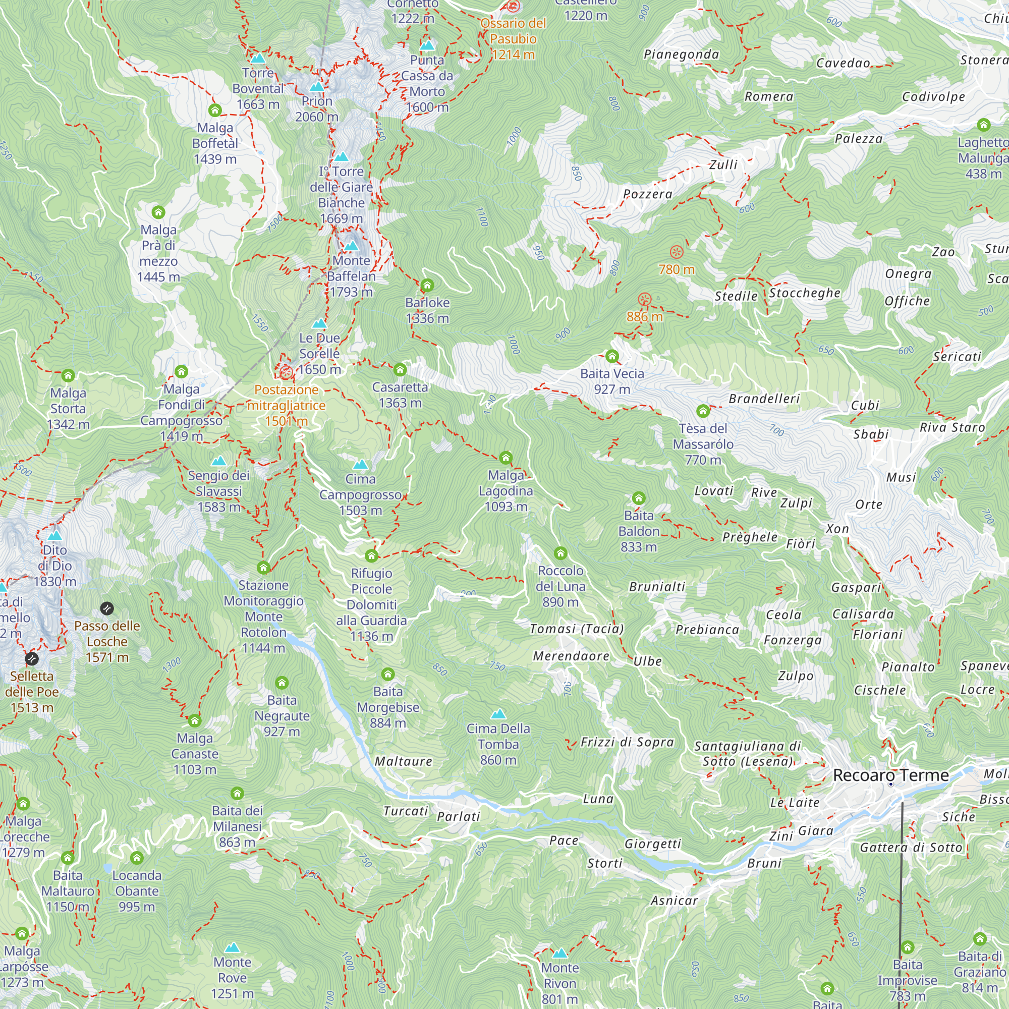 Tèxa del Bechìn map