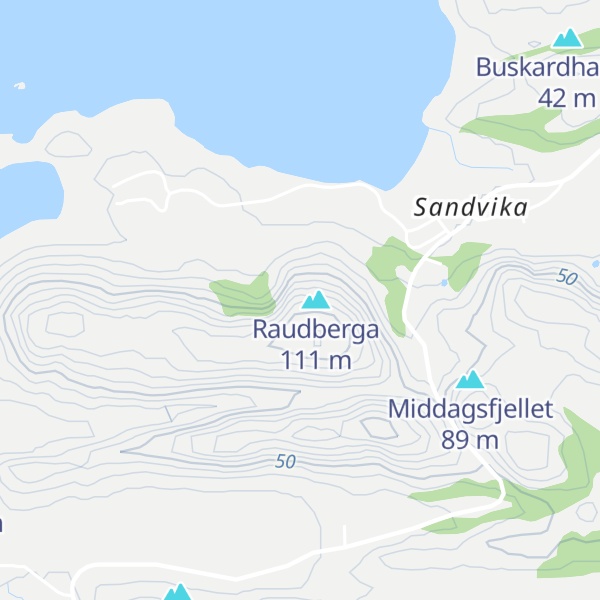 Map of Sandvikfjellet