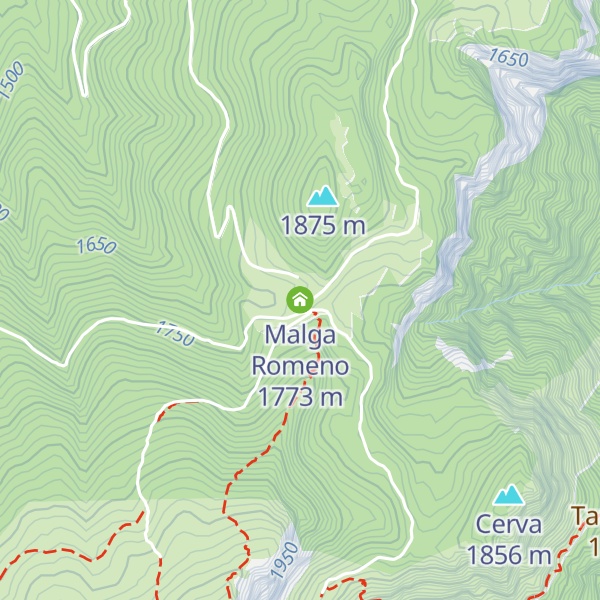 Map of Malga Romeno