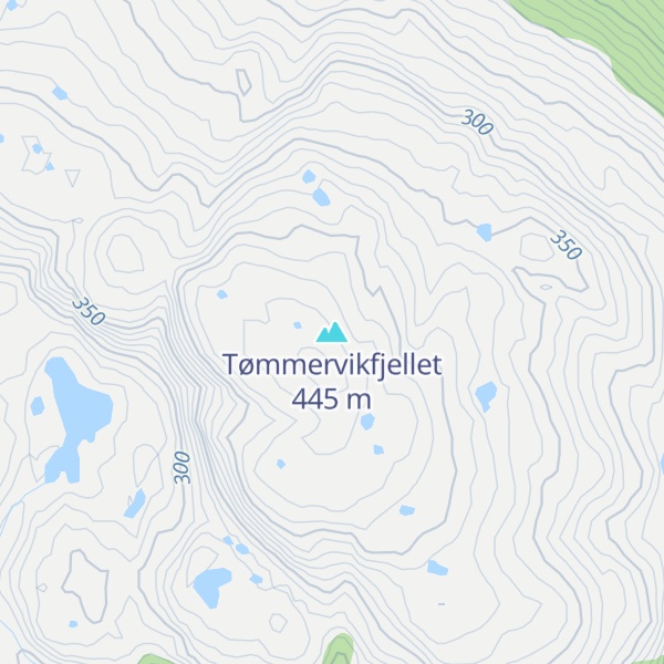 Map of Tømmervikfjellet