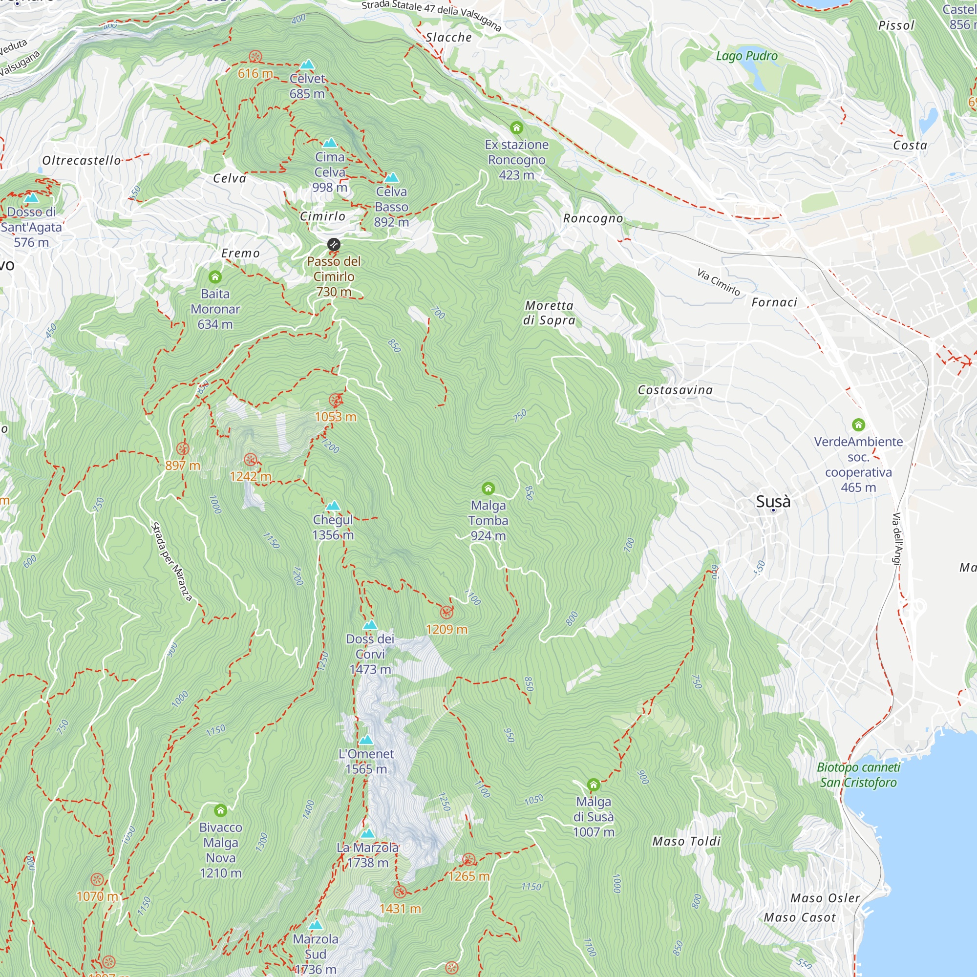 Malga Tomba map
