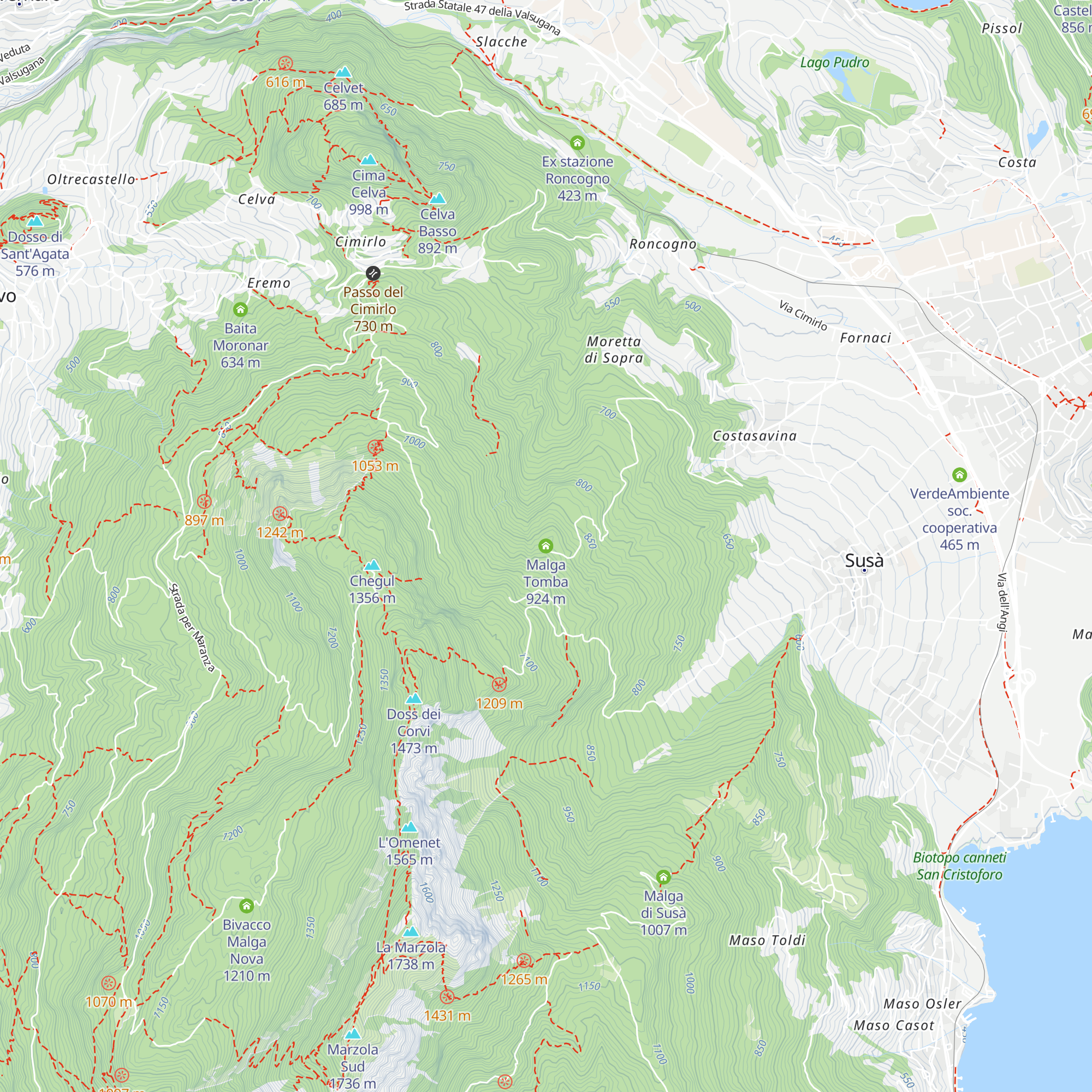 Malga Tomba map