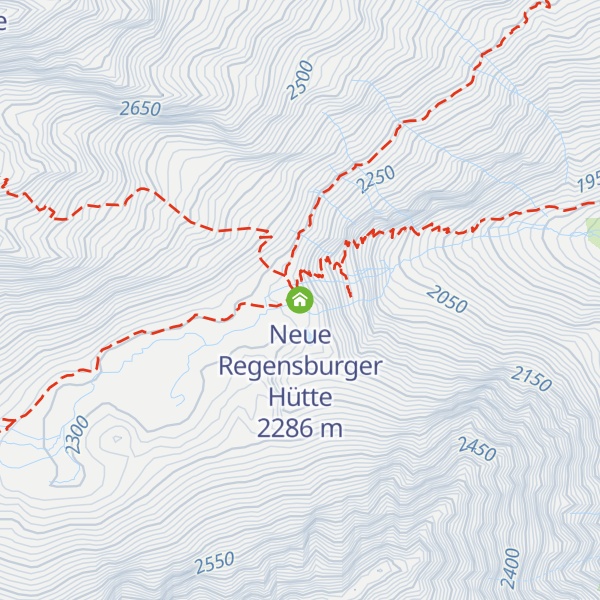 Map of Neue Regensburger Hütte