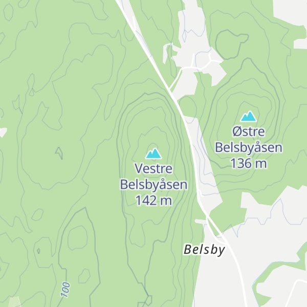 Map of Vestre Belsbyåsen
