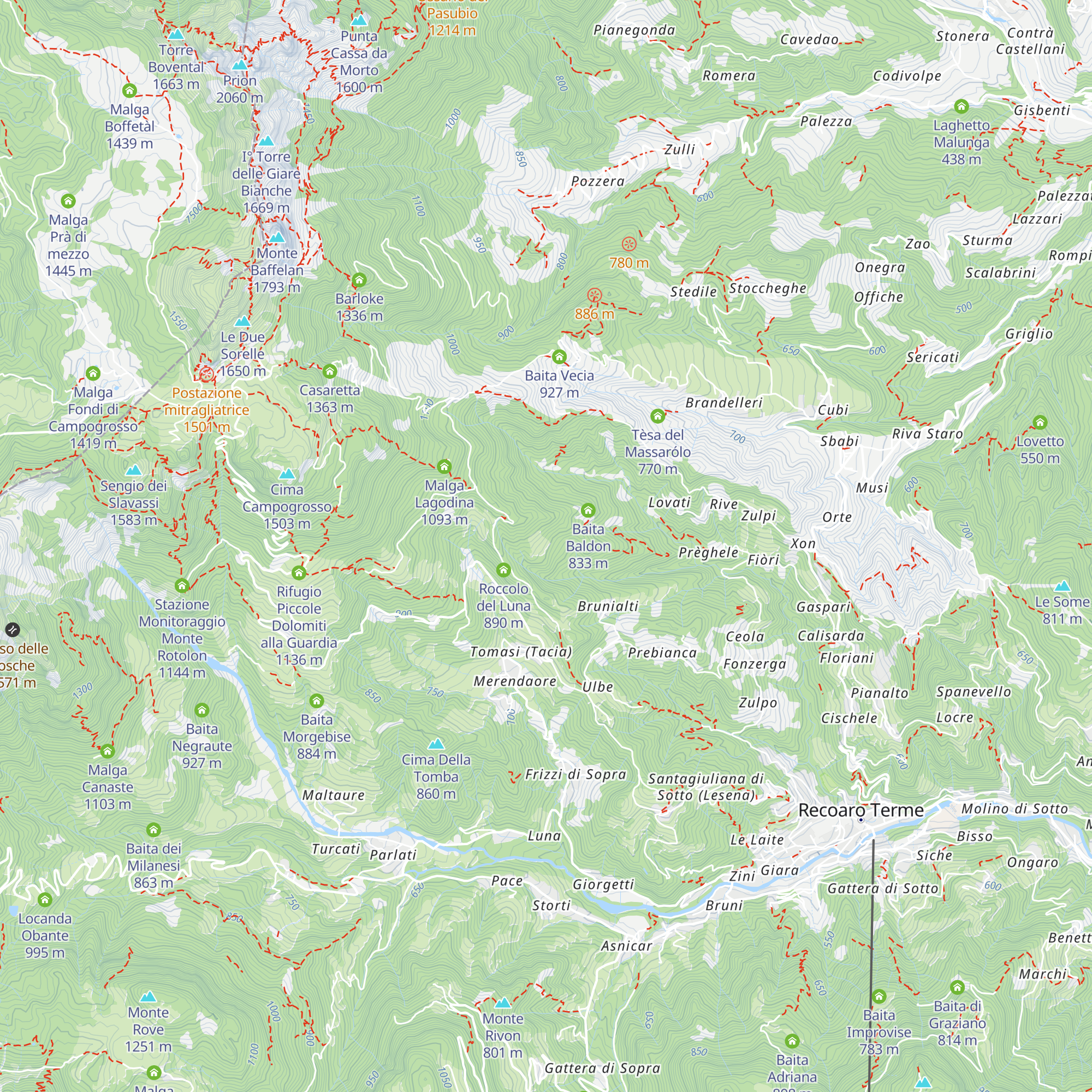 Tesa del Dorino map