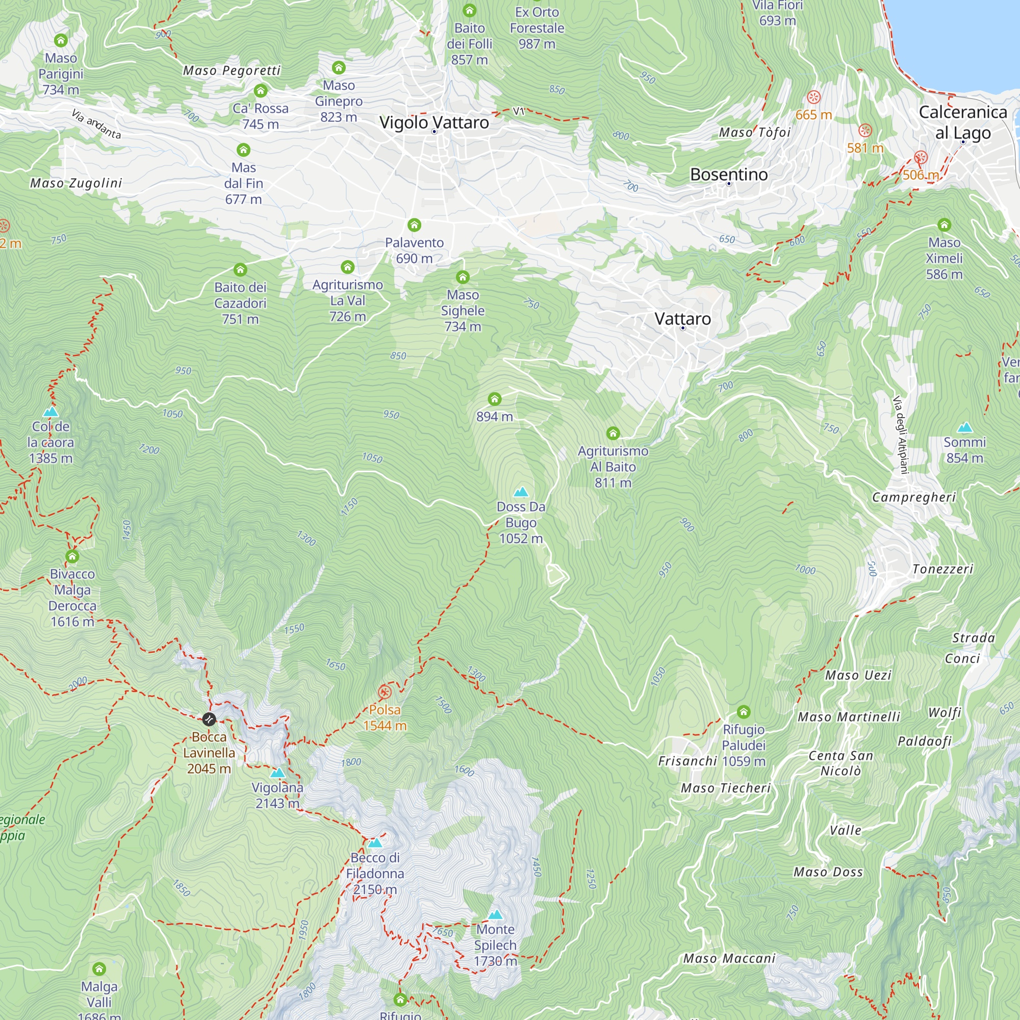 Malga Faé -Malga Doss del Bue map
