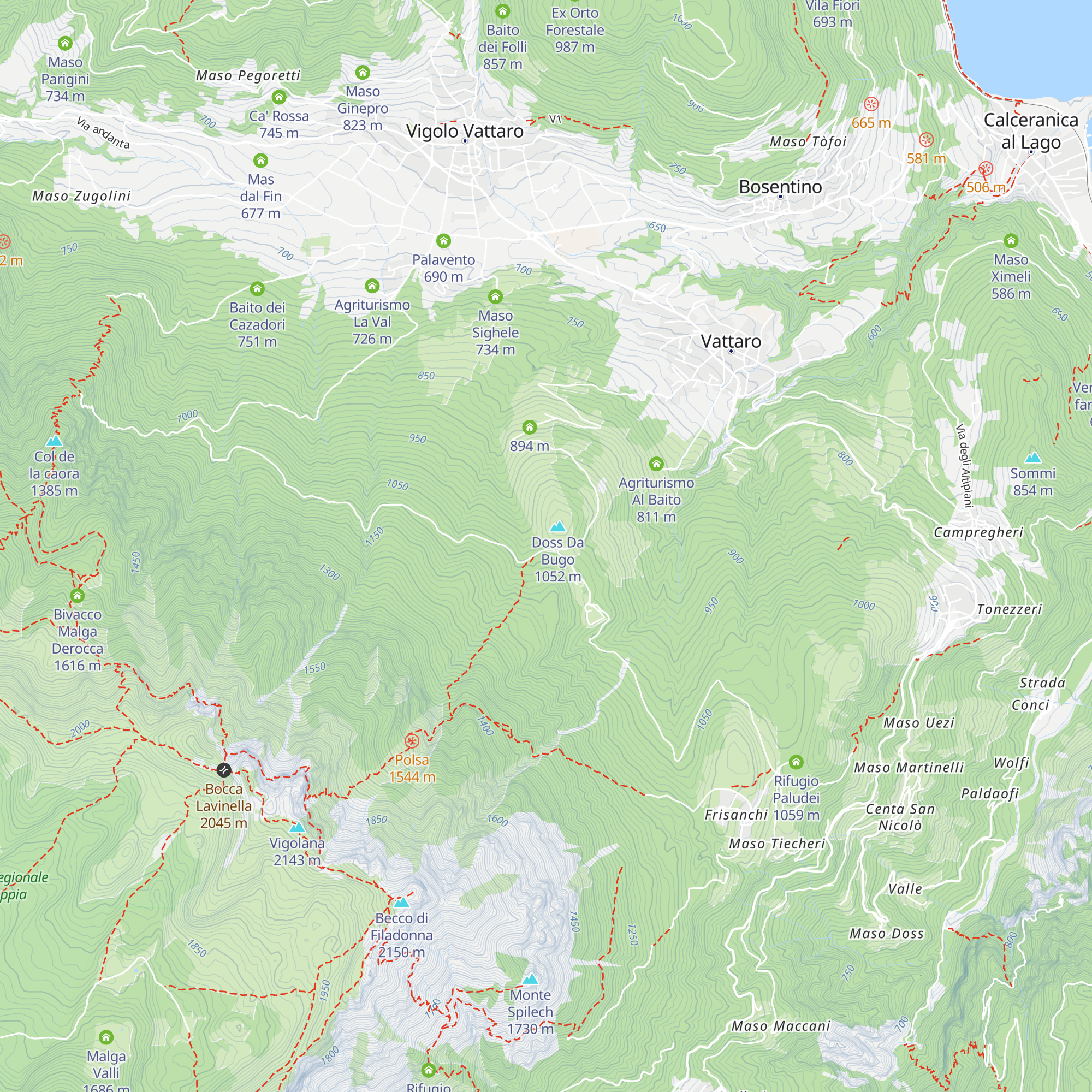 Malga Faé -Malga Doss del Bue map