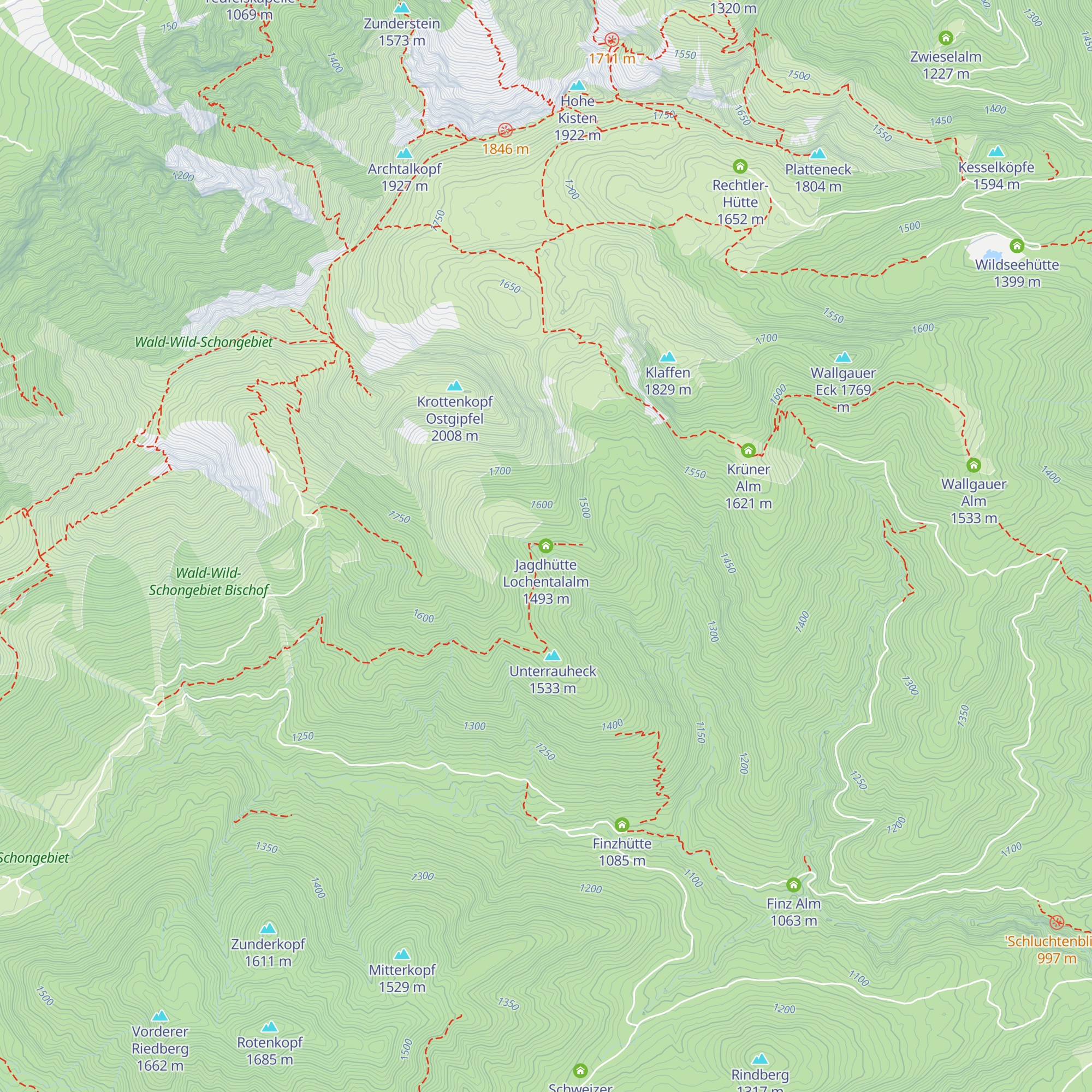 Jagdhütte Lochentalalm map