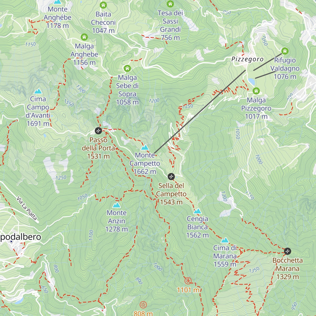 Chalet Montefalcone map