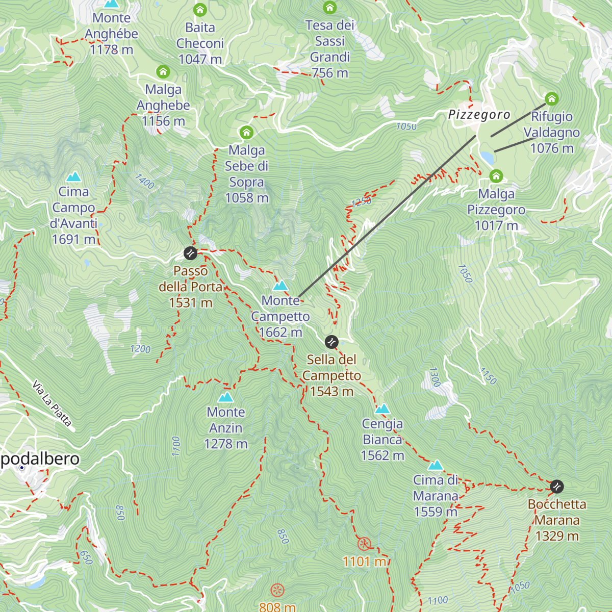 Chalet Montefalcone map
